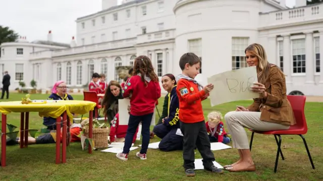 Melania Trump and the Princess of Wales interact with kids as they tour Frogmore Gardens in Windsor