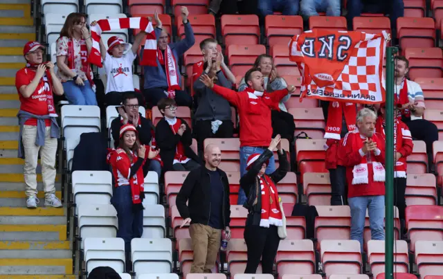 Brann fans at Leigh Sports Village