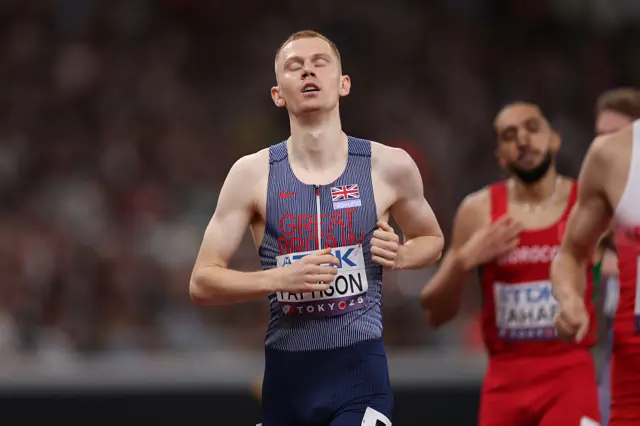 Ben Pattison (GBR) participates in his 800m heat