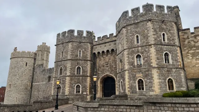 Outside shot of the main entrance of Windsor Castle in the early hours of the morning