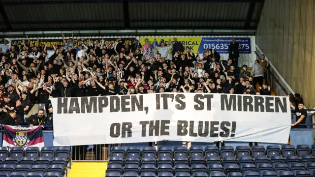 St Mirren fans at Rugby Park