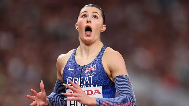 Amy Hunt after winning silver medal