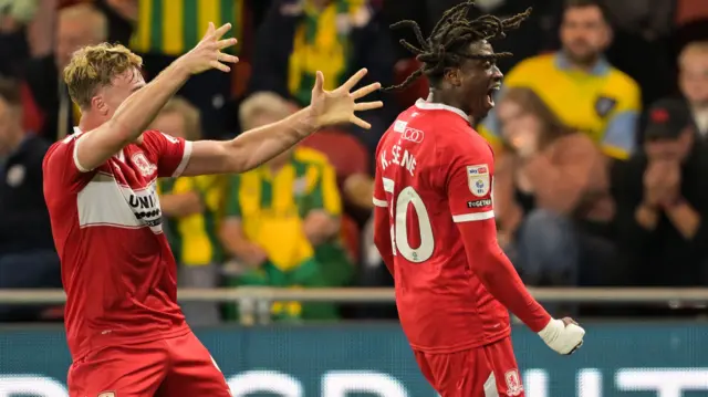 Middlesbrough celebrate second goal