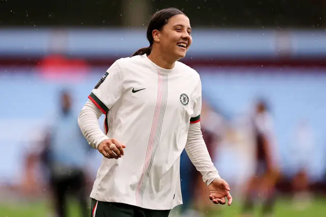 Sam Kerr smiling after scoring for Chelsea