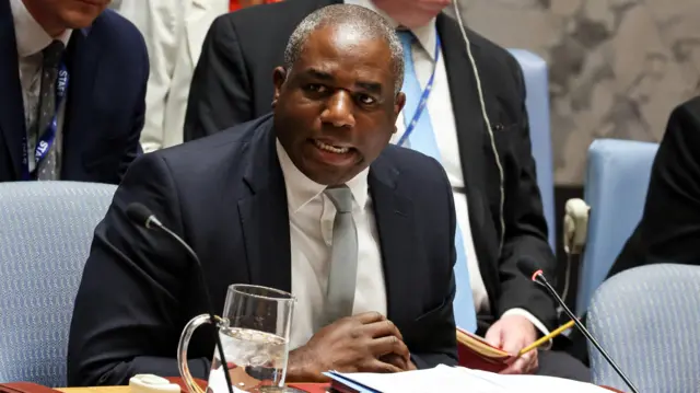 Britain's Foreign Secretary David Lammy addresses the UN Security Counci