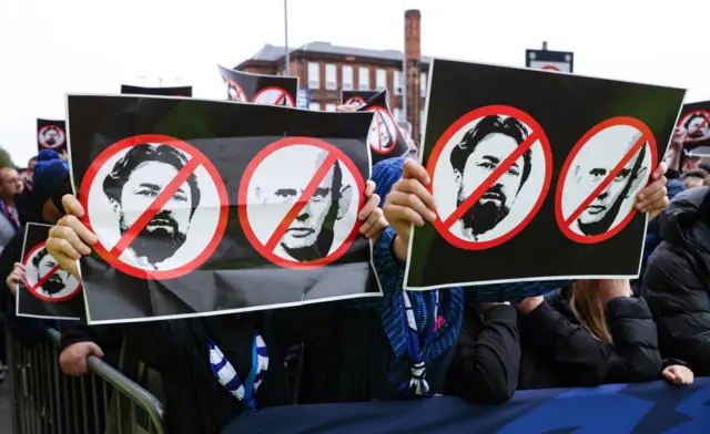 Rangers fans protest at Ibrox
