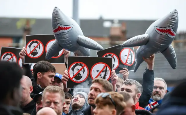 Rangers fans protest at Ibrox