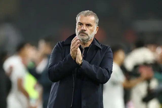 Ange Postecoglou applauding the Nottingham Forest fans