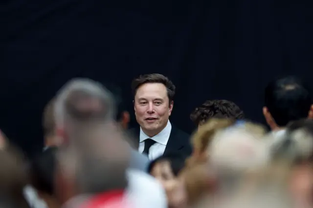 Elon Musk in a crowd