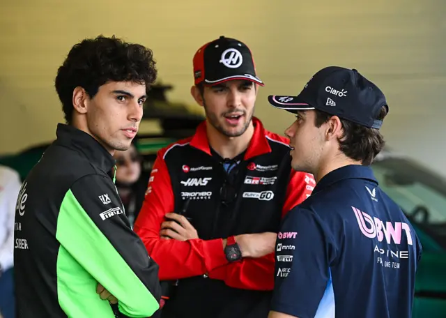 Gabriel Bortoleto, Esteban Ocon and Franco Colapinto