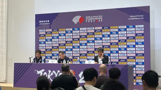 World Athletics president Sebastian Coe speaks at a press conference