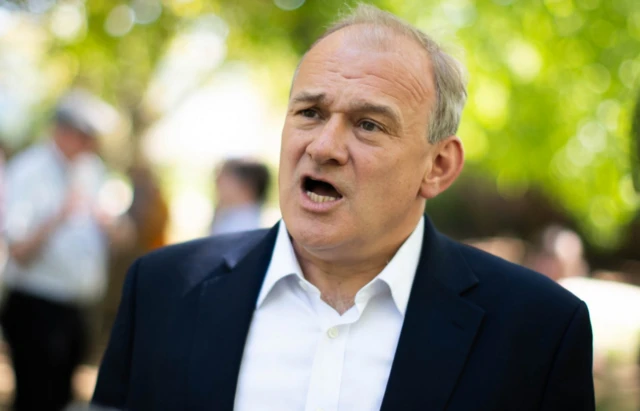 Liberal Democrat Leader Sir Ed Davey speaks to the media in Grove Park, Royal Tunbridge Wells