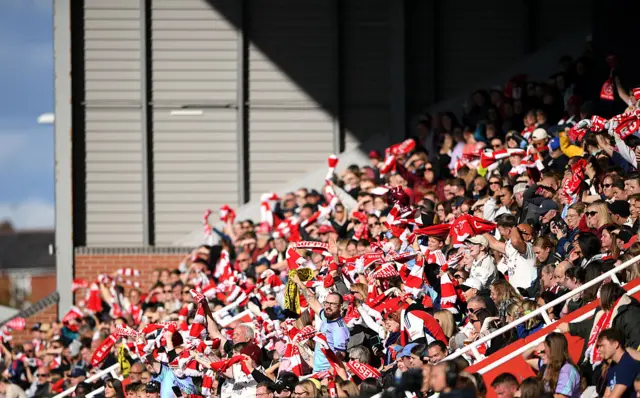 Arsenal fans at Leigh Sports Village