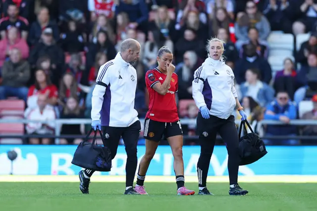Celin Bizet goes off injured