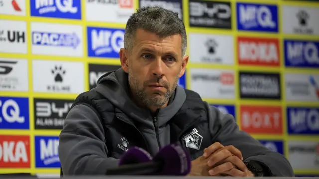 Watford boss Paulo Pezzolano at a post-match press conference