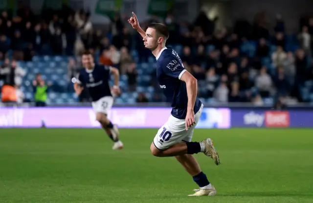 Camiel Neghli of Millwall celebrates