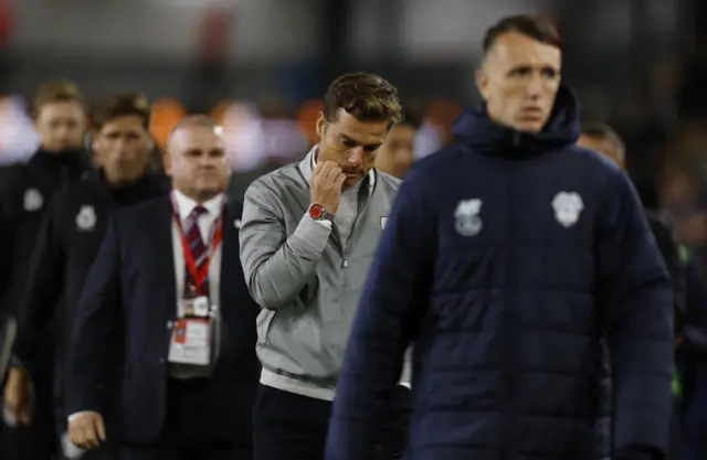 Burnley boss Scott Parker trudges off