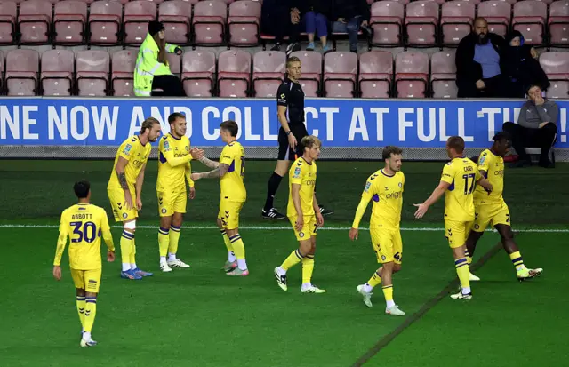 Wycombe celebrate the opener