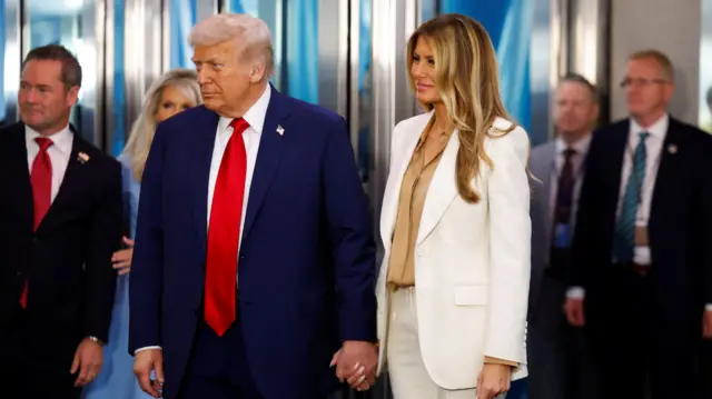 US President Donald Trump and First Lady Melania Trump at the UN in New York