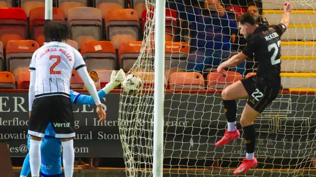 Mark McKenzie scores for Ayr United against Dunfermline Athletic
