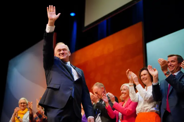 Liberal Democrat leader Sir Ed Davey delivers his speech during the autumn conference, at the Bournemouth Conference Centre in Dorset