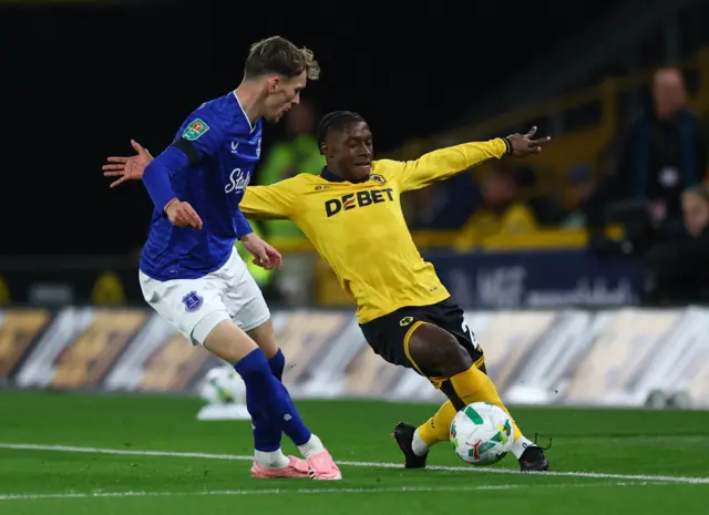 Wolves player keeps the ball in play