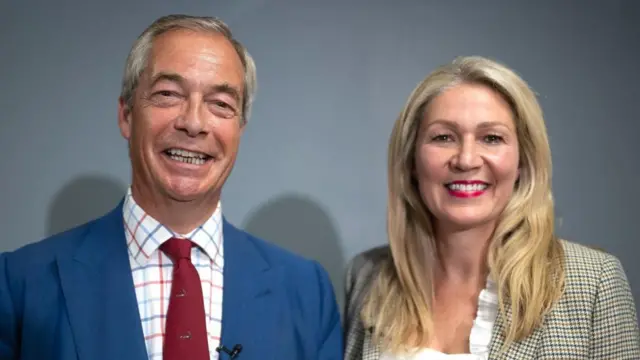 Nigel Farage and Laura Anne Jones