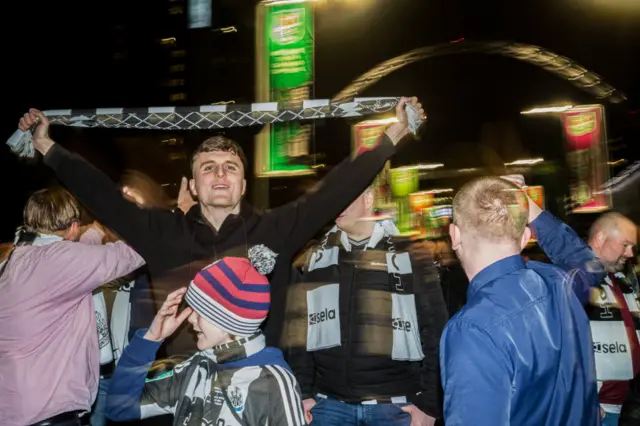Newcastle fans outside Wembley