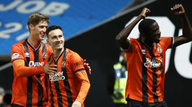 Dundee United players celebrating