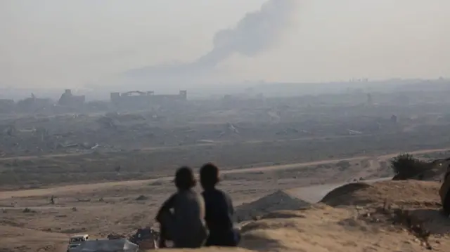 Smoke rises above Gaza City as Israeli bombardments continue