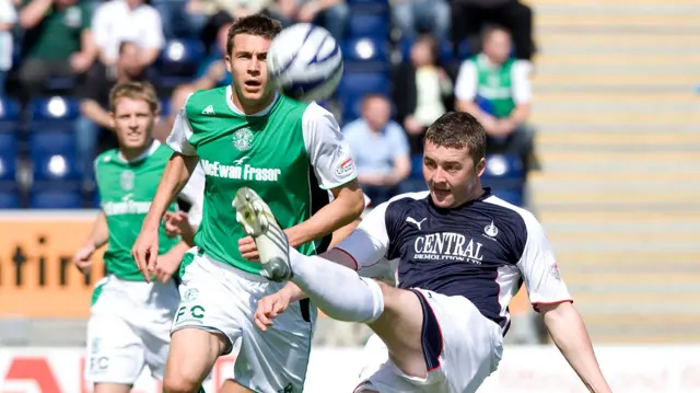Hibs' Colin Nish and Falkirk's Tam Scobbie in 2010