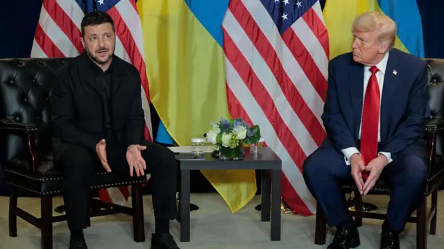 Volodymyr Zelensky and Donald Trump