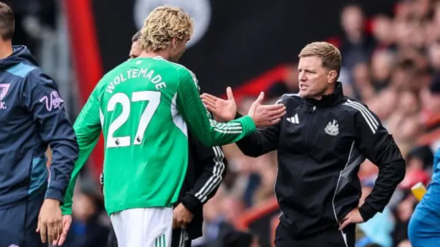 Nick Woltemade and Eddie Howe
