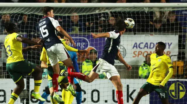 Liam Henderson scores for Falkirk against Hibernian