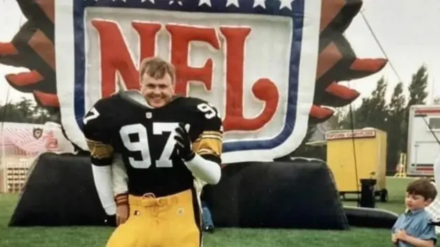 Tom McCormack and his son attended the pre-game event called the 'NFL Experience' in Dublin