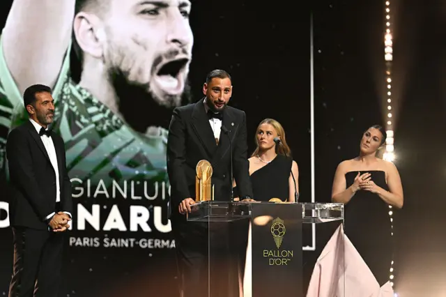 Gianluigi Donnarumma giving a speach