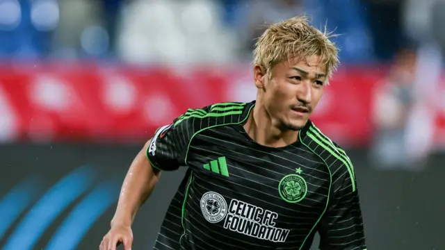 Celtic's Daizen Maeda in action