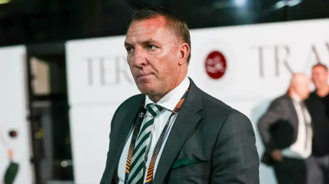 Manager Brendan Rodgers arriving