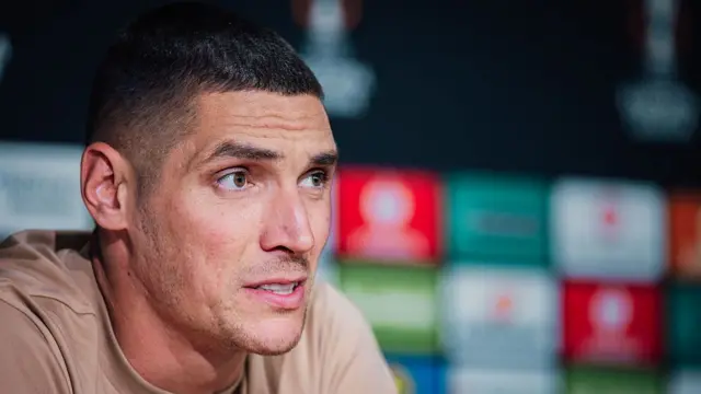 Nikola Milenkovic in a news conference