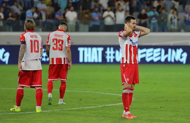 Red Star were stunned by a late goal in Cyprus