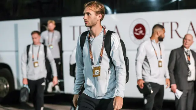 Celtic's Benjamin Nygren arrives