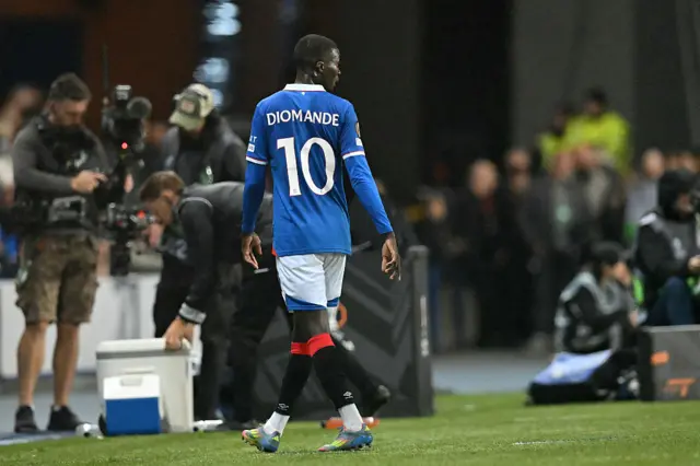 Mohammed Diomande is sent off
