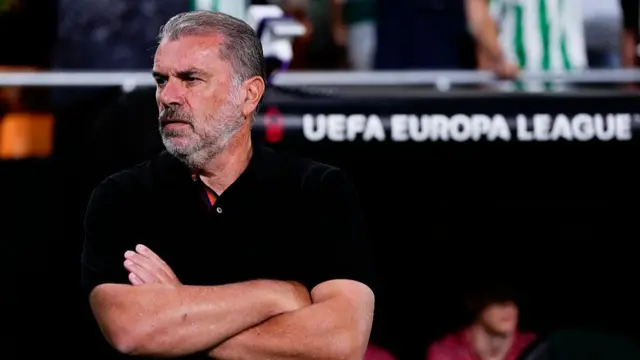 Nottingham Forest head coach Ange Postecoglou stands in his technical area