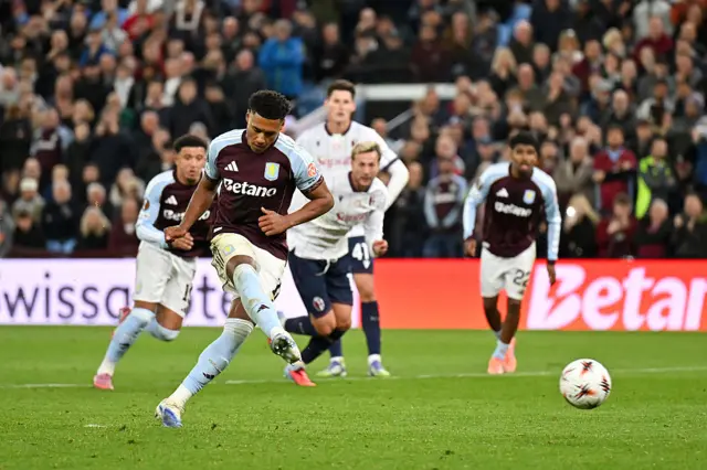Ollie Watkins takes a penalty