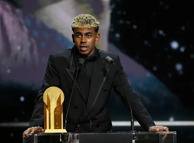 Lamine Yamal at the Ballon d'Or ceremony