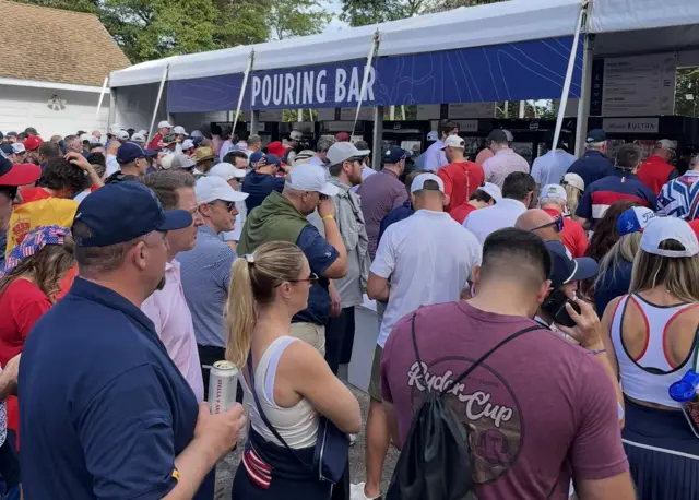 Fans queuing for drinks