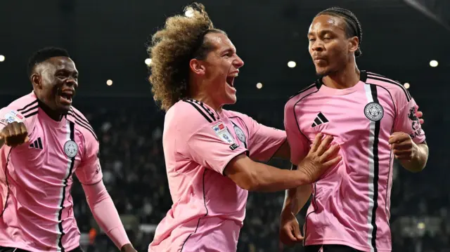 Leicester celebrate goal