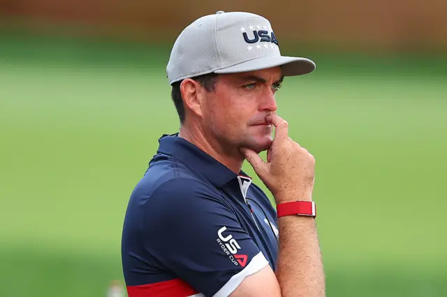 Keegan Bradley at the 2025 Ryder Cup on Day 1