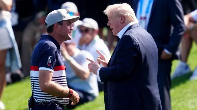 Keegan Bradley with Donald Trump