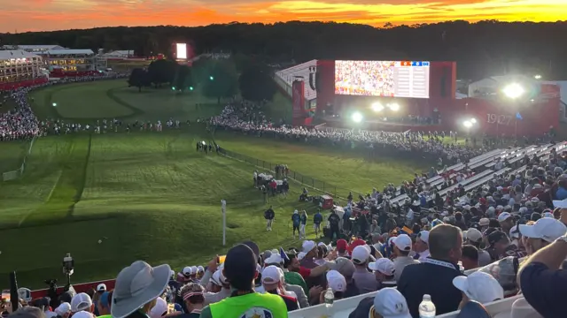 A general view of first tee at Bethpage